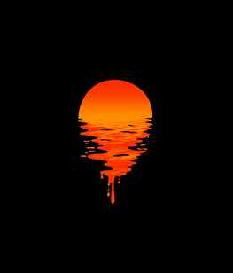 Lake, sunset, orange, minimal, dark HD phone wallpaper