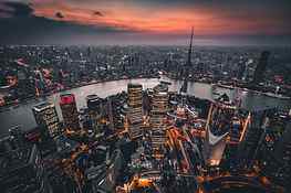 Shanghai, cityscape, evening, buildings, sunset HD wallpaper