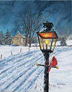 Wall Art - Painting - Winterberry Lamppost by James Redding