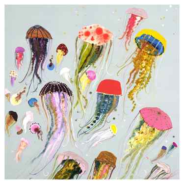 Kaleidoscope Jellyfish Canvas Art