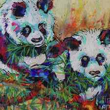 Playful Giant Pandas by Jyotika Shroff