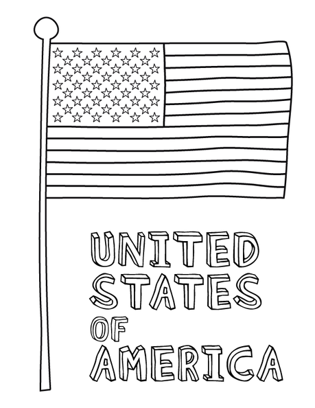 American Flag Coloring Pages - USA
