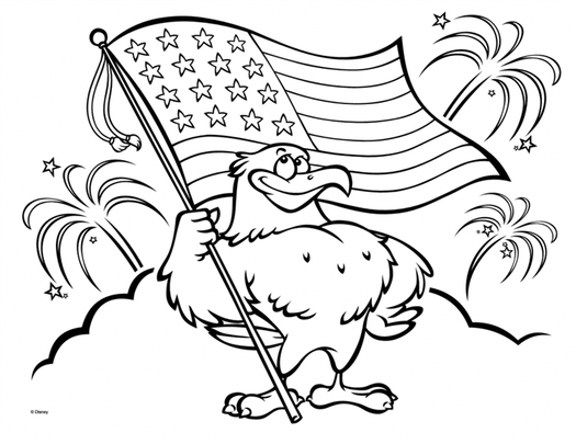 Eagle American Flag Coloring Pages