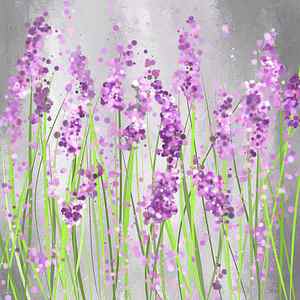 Wall Art - Painting - Lavender Blossoms - Lavender Field Painting by Lourry Legarde