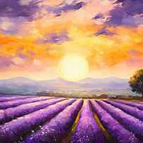 Menacing Beauty - Lavender Fields Paintings by Lourry Legarde