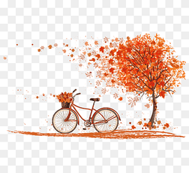 Bicycle Autumn leaf color Cycling, Autumn maple leaves, watercolor Leaves, leaf, text png thumbnail