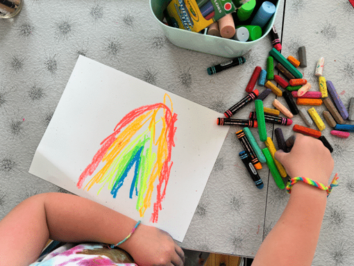 drawing a rainbow easy art invitation