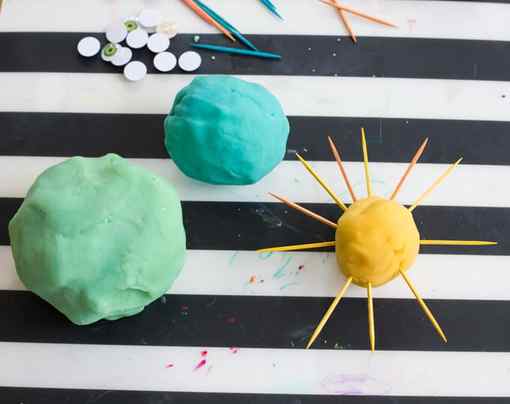 Playdough with poke-ins and embellishments