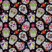 Day Of The Dead Sugar Skull Seamless by Pinkpueblo