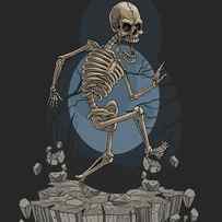 Cartoon death skeleton, Halloween scary illustration, Halloween party artwork by MOUNIR KHALFOUF