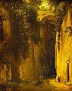 Wall Art - Drawing - The Posillipo Grotto At Naples C by Michelangelo Pacetti Italian