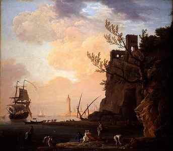 Wall Art - Drawing - An Italianate Harbour Scene by Claude Joseph Vernet French