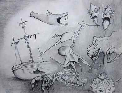 Wall Art - Drawing - Sea Dragon by Dan Twyman