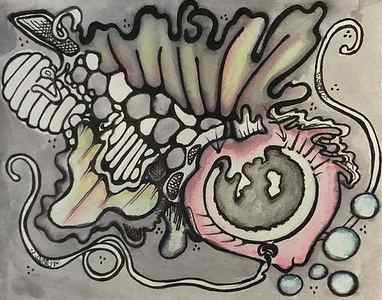 Wall Art - Drawing - Bubble Gum Koi by Stevi Vaughn
