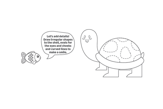 How To Draw A Turtle- Kids Activities Blog- Step 8- Text: Let