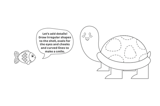 How To Draw A Turtle- Kids Activities Blog- Step 7 - Text: Let
