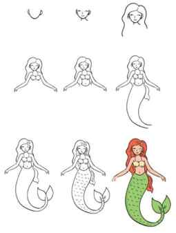 Pretty Mermaid Drawing