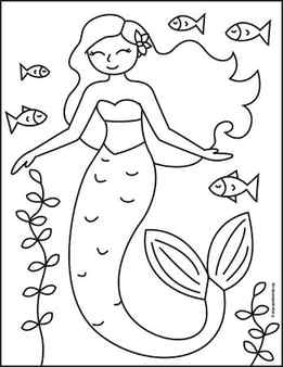 Easy & Cute Mermaid Drawing