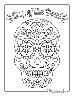 Sugar Skull Coloring Pages Day of the Dead 3