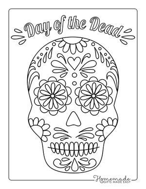Sugar Skull Coloring Pages Day of the Dead 1