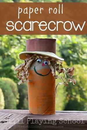 Fall crafts for kids - cardboard tube scarecrows