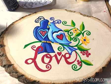 love birds words to live by painting diy8