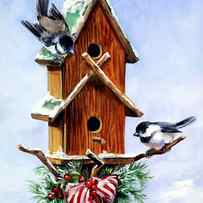 Christmas Birdhouse by Laurie Snow Hein