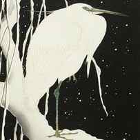 Heron in snow by Ohara Koson