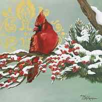 Winter Red Bird I by Tiffany Hakimipour