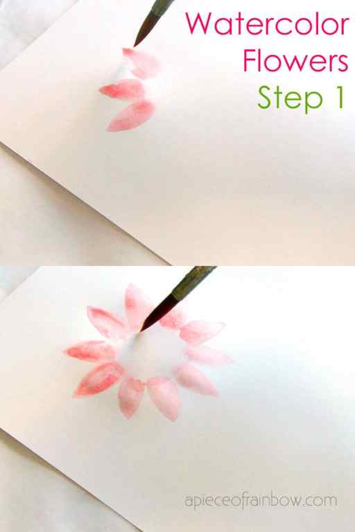 step by step watercolor flower painting tutorial for beginners