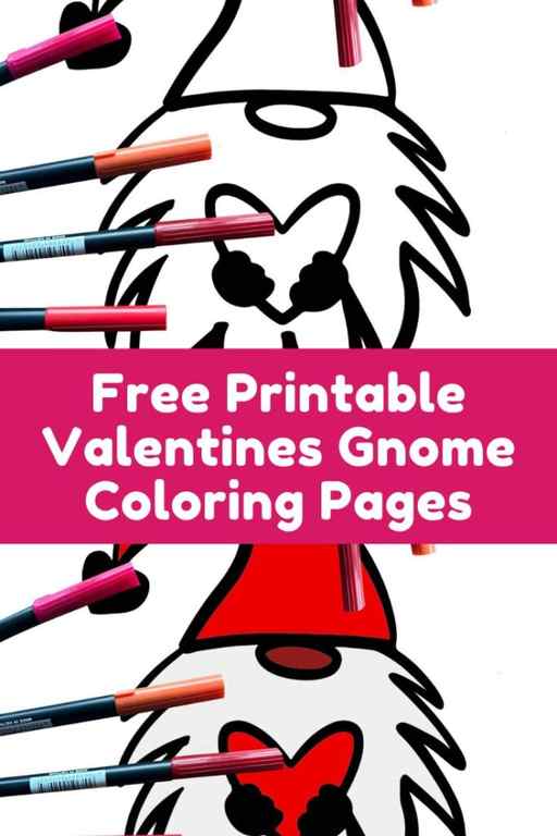Our FREE printable Valentines Gnome Coloring pages are designed to colour and create valentines day cards 
