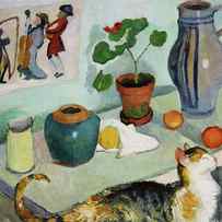 Still life with a cat by August Macke