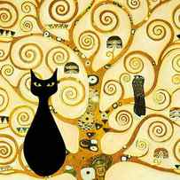 Klimt tree of life with a cat by Delphimages Photo Creations