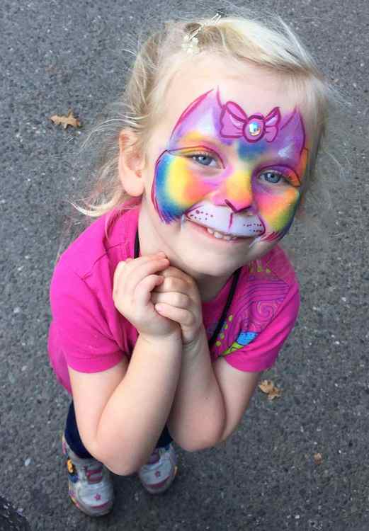 Kitty cat face paint by Auntie Stacey