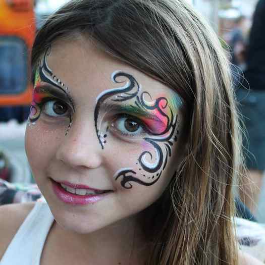 Tribal Eye face paint by Auntie Stacey, www.auntiestaceysfacepainting.com