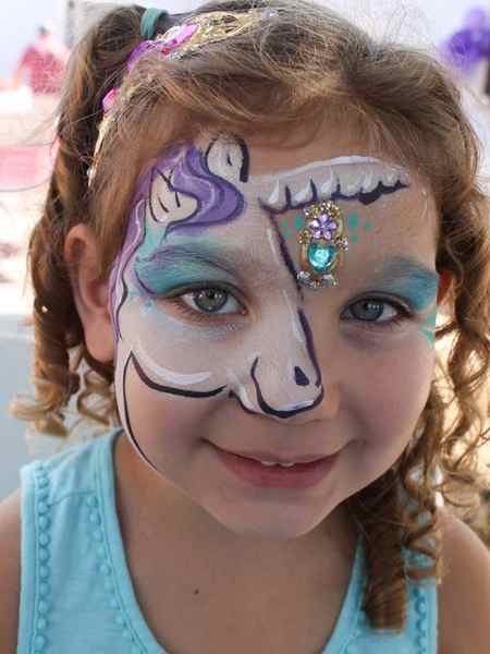 Rarity, My Little Pony face paint by Auntie Stacey