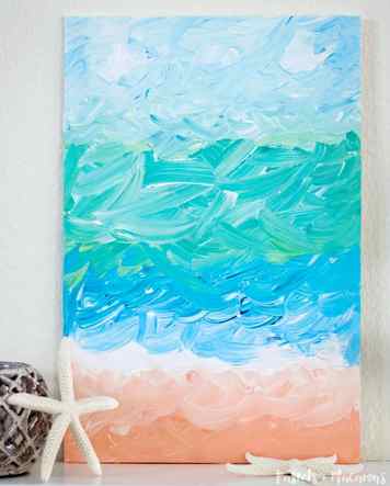 Abstract Sea Painting Tutorial with Brush Strokes