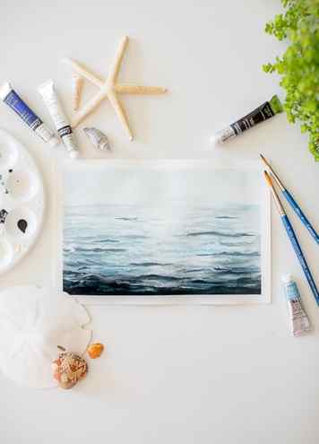 How to Paint Ocean Water Waves Watercolor Painting