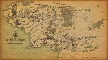 Middle-earth map, middle earth map, digital art, 1920x1080, the lord of rings HD wallpaper