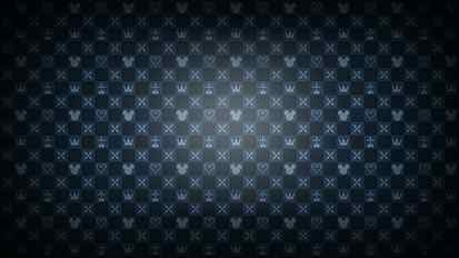 Kingdom Hearts pattern, black and grey graphic checked textile HD wallpaper