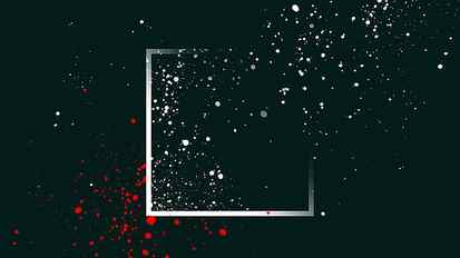 silver frame border, black, white, and red artwork, abstract HD wallpaper