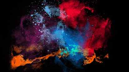 multicolored abstract wallpaper, digital art, black background HD wallpaper