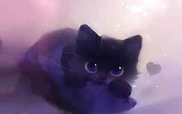 Digital Cat Art Black Cat , - Cat Background - & Background , Cool Black Cat HD wallpaper