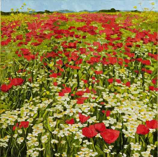 Field of flowers painting by Ulyana Korol