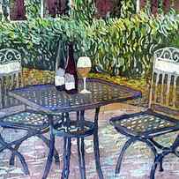 Shades of Van Gogh - Wine Table by Hailey E Herrera
