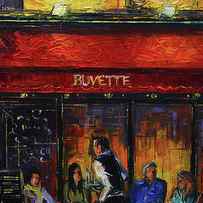 PARIS NIGHT CAFE TERRACE oil painting Mona Edulesco by Mona Edulesco