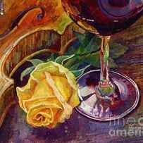 Rose, Wine, and Violin by Hailey E Herrera
