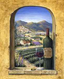 Wall Art - Painting - Wine and Lavender by Marilyn Dunlap