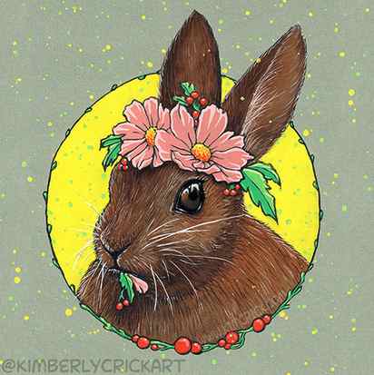Kimberly crick gouache painting shinhan professional designers gouache paint bunny rabbit animal art