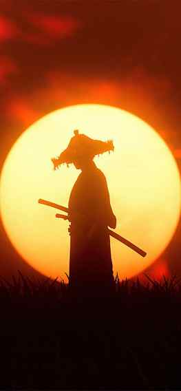 sunset ronin ghost of tsushima iPhone, samurai at sunset HD phone wallpaper